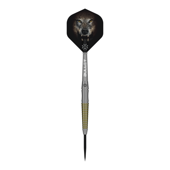 Bullet Fang stalen pijltjes Hier sieht man die Bullet Fang Steeldarts aus einer anderen Perspektive. Die Details der Darts sind gut erkennbar.