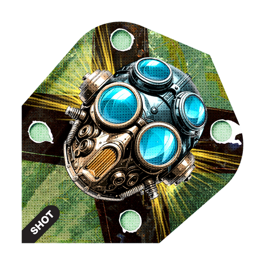 Shot Badlands Krush No6 Vluchten Dies ist ein Bild von Shot Badlands Krush No6 Flights. Das Produkt zeigt Dart-Flights in einem ansprechenden Design.