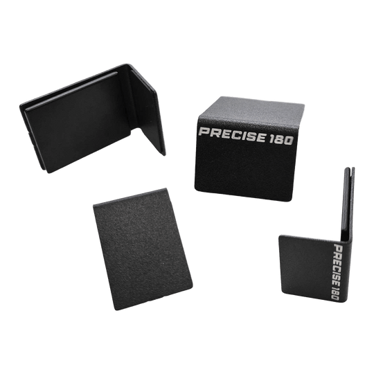Abgebildet ist das Precise 180 Magnethalter GEN2 - 4er Set. Das Set besteht aus vier präzisen Magnethaltern zur Befestigung von Darts.