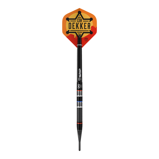 Bulls Cor Dekker The Sheriff Soft Darts - 20g Auf dem Bild ist Bulls Cor Dekker The Sheriff Softdarts - 20g abgebildet. Diese hochwertigen Softdarts sind für elektronische Dartboards geeignet.