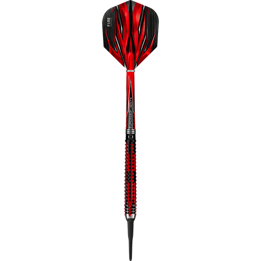 HA27071_Harrows_Fire_Inferno_Softdarts_1nk0kNSAWPdP9G Dies ist ein Harrows Fire Inferno Softdart. Der Dartpfeil hat ein auffälliges rotes und schwarzes Design.