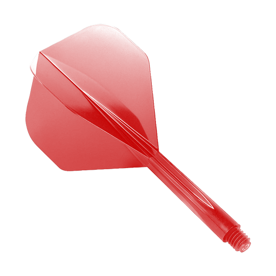 Condor Axe Red Flight System Standaard Auf dem Bild ist ein roter Dart-Flight mit integriertem Schaft zu sehen. Es handelt sich um das Produkt "Condor Axe Red Flight-System Standard".