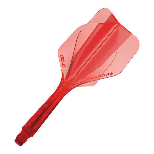 Harrows Solo No6 Flight Shaft System - Rood Das Bild zeigt das Harrows Solo No6 Flight-Shaft-System in Rot. Es handelt sich um einen Teil eines Dartpfeils, der zur Verbindung von Shaft und Flight dient.