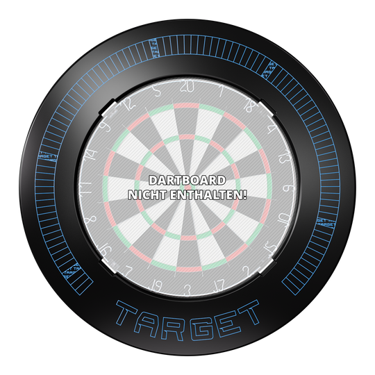 Target Corona Vision Dartboardomlijsting met inkepingen en verlichting Target Corona Vision Dartboardomlijsting met inkepingen en verlichting