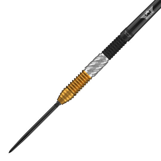 Das Bild zeigt die Bulls NL Dirk Van Duijvenbode 95% Convertible Points Steeldarts. Die Darts sind für präzises Steeldartspiel geeignet.