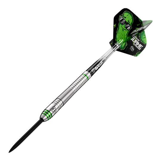 Bulls Max Czerwinski Komkommer Steeldarts - 23 g Bulls Max Czerwinski Gurke Steeldarts mit 23 Gramm Gewicht. Die Abbildung präsentiert das Produkt aus einem anderen Blickwinkel.