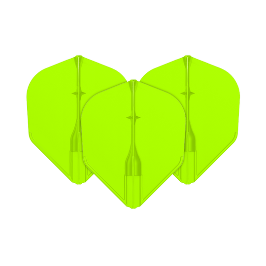 L-L-Style3EZ-vluchten Ein Set Dart-Flights mit matter Oberfläche wird gezeigt. Die Gesamtstruktur der Flügel ist gut sichtbar.