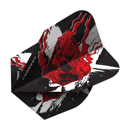 Ryan Searle van Harrow Heavy Metal No6 Flights Hier sehen Sie die Harrows Ryan Searle Heavy Metal No6 Flights. Das Produkt besteht aus robusten Dart-Flights mit auffälligem Motiv.