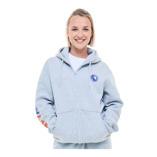 Löwen Collection Zip Hoodie Das Bild zeigt den Löwen Kollektion Zip-Hoodie. Es handelt sich um einen bequemen Hoodie mit Reißverschluss.
