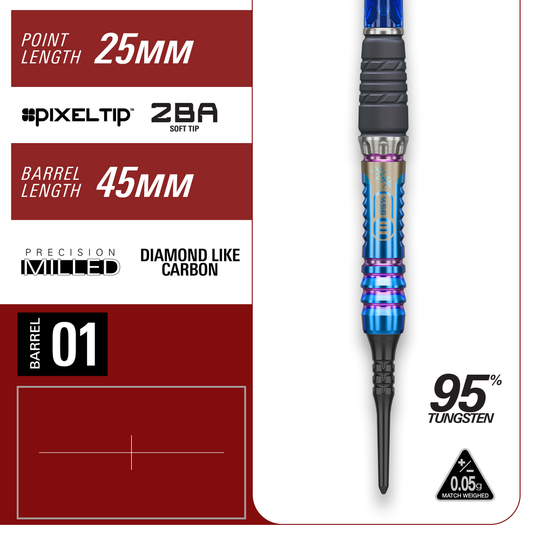 Target Japan Rising Sun GEN10 zachte darts - 21,5 g Abgebildet ist Target Japan Rising Sun GEN10 Softdarts - 21,5g. Dieses Dart-Set ist für präzises Spielen konzipiert.