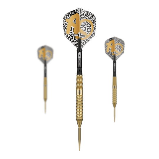 Das Produkt Target Bolide Envy 02 Swiss Point Steeldarts ist hier dargestellt. Es zeigt ein komplettes Set dieser Steeldarts.