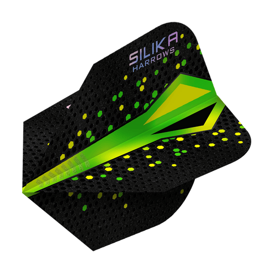 Harrows Silika Colourshift Tough Crystalline Coating Groen No6 Vluchten Hier werden die Harrows Silika Colourshift Tough Crystalline Coating No6 Flights gezeigt. Das Produkt weist eine markante Optik auf.