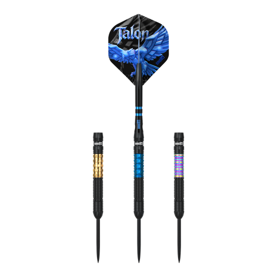 One80 Talon T1 stalen dartpijlen Dieses Bild zeigt die One80 Talon Steeldarts. Die Darts sind für anspruchsvolle Spieler geeignet.