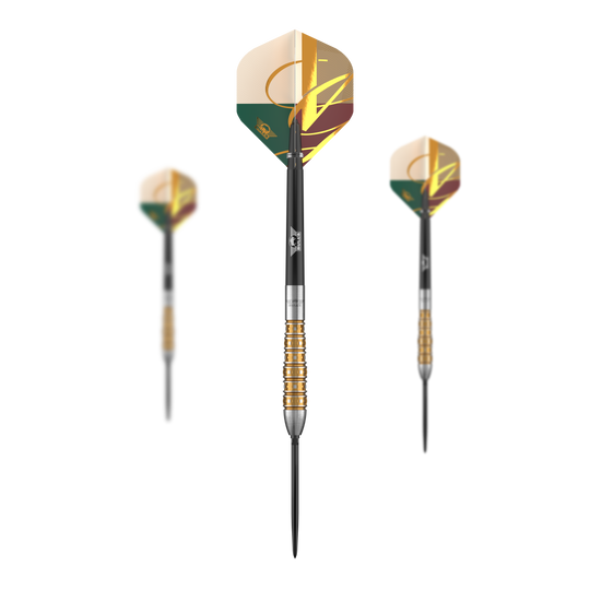 Bulls NL Vintage Bomb Convertible Points Stalen Darts Das Foto zeigt ein Set der Bulls NL Vintago Bomb Convertible Point Steeldarts. Dieses Produkt ist für Dartspieler konzipiert.