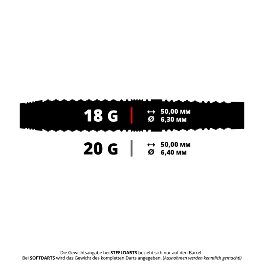 Das Bild zeigt wahrscheinlich einen Harrows Damon Heta Series 4 Softdarts, Gewicht 18g. Es handelt sich um einen Softdart aus der Damon Heta Serie.