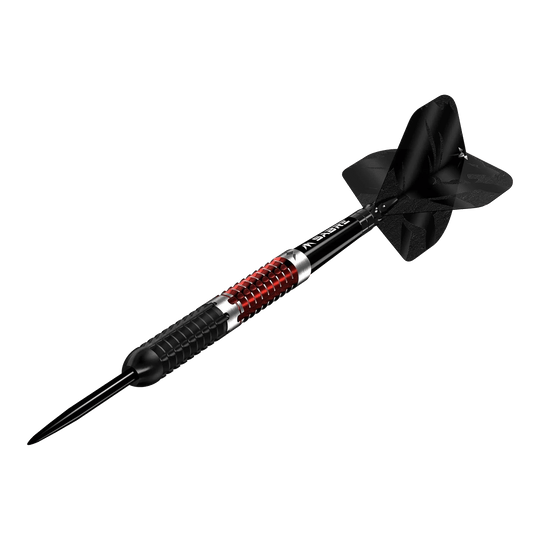 Mission Llew Bevan Zwart Rood Electro Steel Darts - 23g Mission Llew Bevan Black Red Electro Steeldarts - 23g. Moderne Steeldarts in Schwarz und Rot mit 23 Gramm Gewicht.