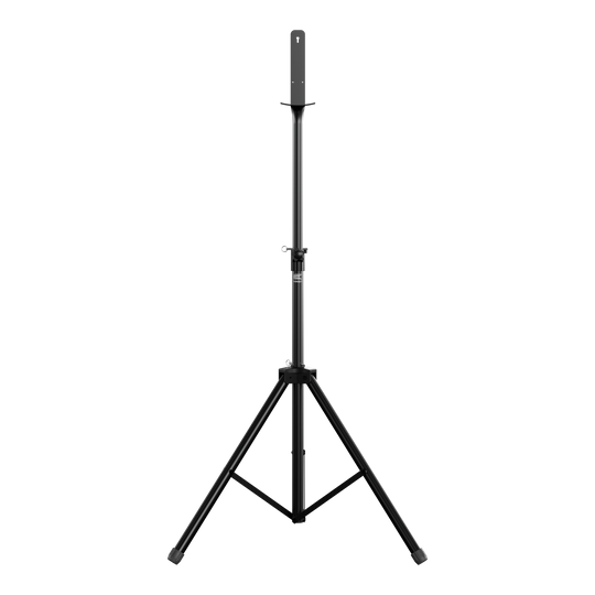 Target Dartbordstandaard Das Bild zeigt einen Target Dartboard Stand mit einem stabilen, dreibeinigen Stativ. Der Ständer ist höhenverstellbar und eignet sich zum Aufhängen eines Dartboards.