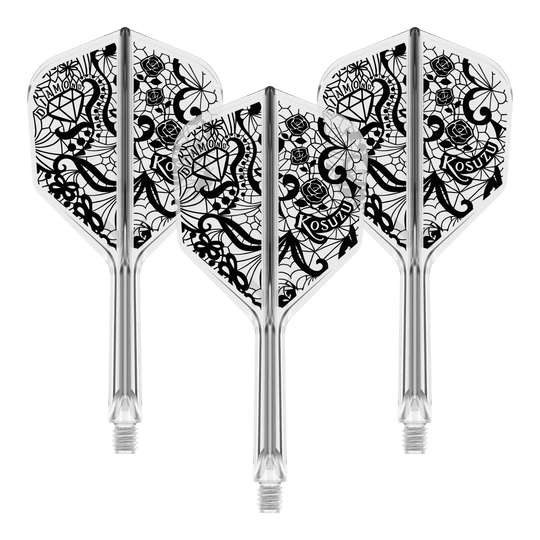 Target Japan K-Flex Diamond No6 Flight Shaft-systeem Das Bild zeigt das Target Japan K-Flex Diamond No6 Flight-Shaft-System in 26mm. Es ist ein Teil für den Dartsport.