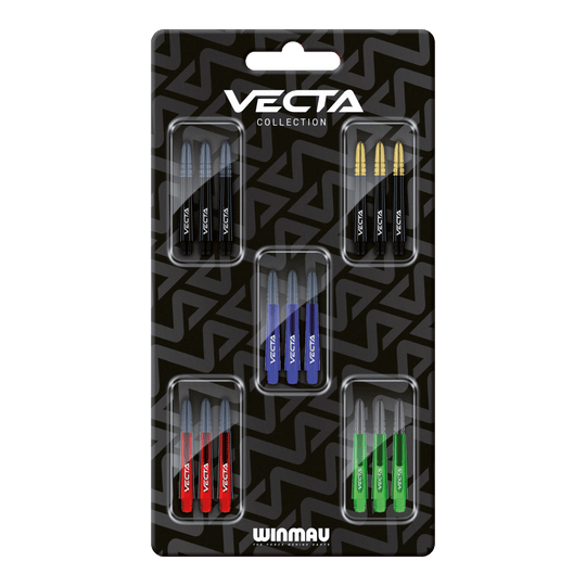 Winmau Vecta Shaft Collectie Abgebildet ist die Winmau Vecta Shaft Collection. Diese Produkte sind hochwertige Dartschäfte.