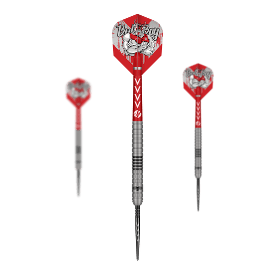 Shot met Michael Smith Series 2 Turbo Point stalen dartpijlen Das Bild zeigt ein Set der Shot Michael Smith Series 2 Turbo Point Steeldarts. Das Set ist geeignet für alle Dartspieler.