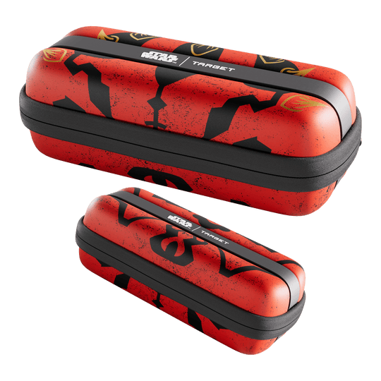 Hier ist das Target Star Wars Boa Dartcase - Darth Maul zu sehen. Die Abbildung zeigt das Design und die Details des Dartcases.