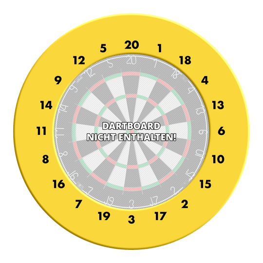 HD-cijfers dartbordrand - Aangepaste kleuren Abgebildet ist ein gelber Dartboard-Zahlensurround mit HD-Zahlenring. Der Dateiname ist MSF-X6G_HD_Zahlen_Dartboard_Surround_EigeneFarben_Gelb_3.