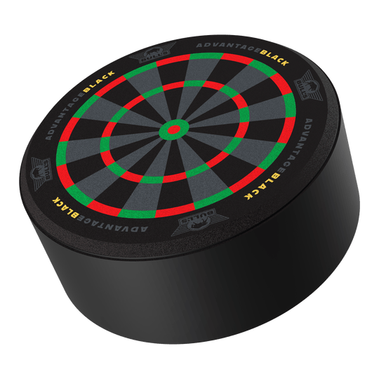 Bulls NL Advantage Zwarte Mini Dart Display Darthouder Das Bild zeigt den Bulls NL Advantage Black Mini Dart Display Darthalter. Es ist ein spezieller Halter zur Präsentation von Darts.