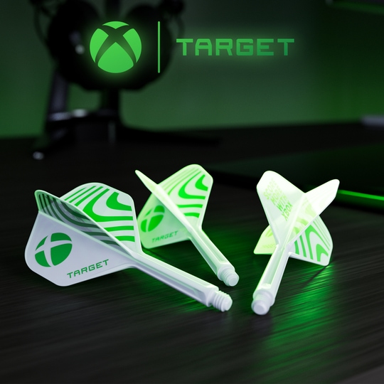 Target Xbox K-Flex No2 standaard flight controllers - wit Zu sehen sind die Target Xbox K-Flex No2 Standard Flights - Weiß. Diese Flights sind weiß und bieten Standard-Form für Darts.