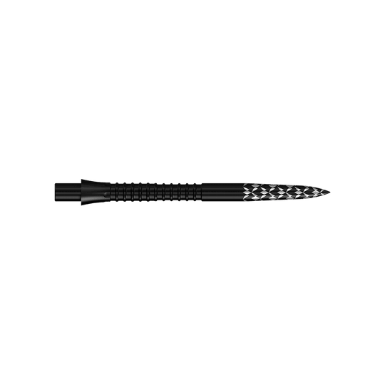 Mission Caliburn EVO dartpunten met GV-logo - Zwart Das Bild zeigt einen Artikel mit dem Dateinamen 'M002125_Mission_Caliburn_EVO_GV-Logo_Steeldartspitzen_Schwarz_32mm_2'. Wahrscheinlich handelt es sich um schwarze Steeldartspitzen mit einer Länge von 32mm.