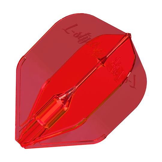 L-Style Fantom L3EZ Vluchten Rood Das Bild zeigt ein rotes Dartflight mit der Aufschrift "L-Style". Es handelt sich um das Modell Fantom L3EZ Flights in der Farbe Rot.
