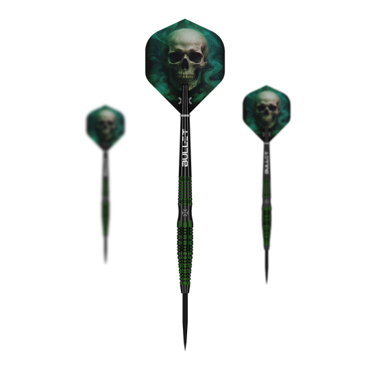 Bullet Poison stalen pijltjes Abgebildet ist das Produkt Bullet Poison Steeldarts. Die Steeldarts sind für das Dartspiel geeignet.