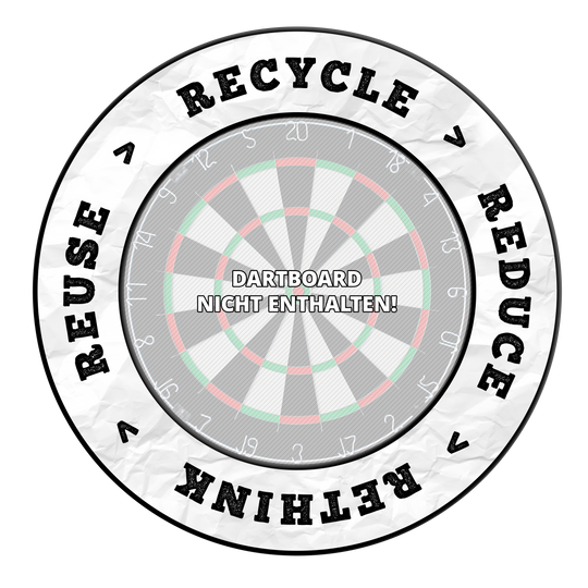 McDart Recyclen Verminderen Heroverwegen Hergebruiken Dartbord Omranding Ein weiterer Dartboard-Surround Ring ist abgebildet. Das Motiv zeigt klassische Zahlenanordnung.
