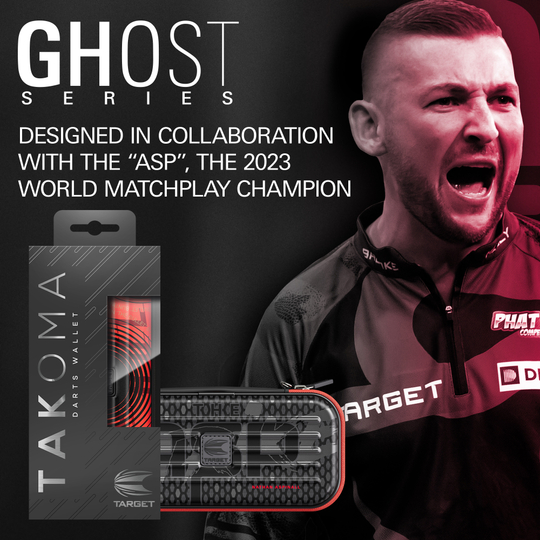Takoma Ghost Series Nathan Aspinall darthoesje Zu sehen ist das Takoma Ghost Series Nathan Aspinall Dartcase. Es dient zum sicheren Transport und zur Aufbewahrung von Dartpfeilen.