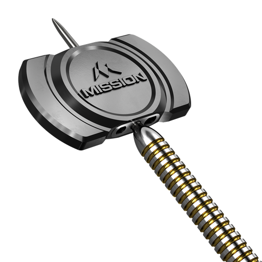 Mission R2.5 Snelpuntgereedschap Hier sieht man das Mission R2.5 Rapid Point Tool aus einer anderen Perspektive. Es wird für die Bearbeitung von Dartspitzen verwendet.