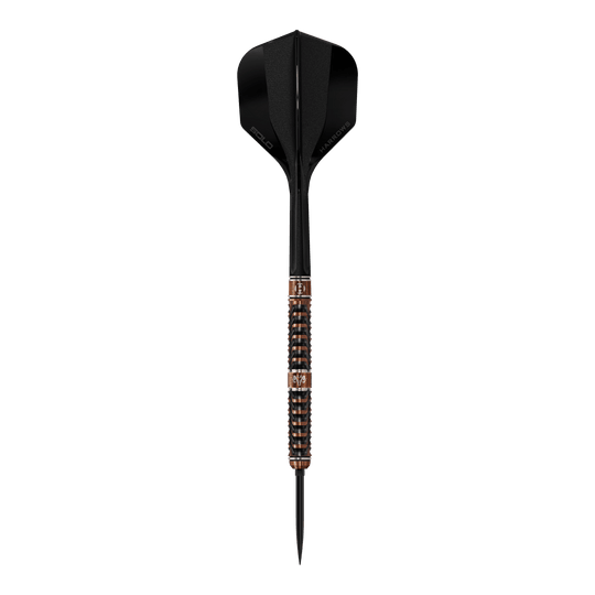 Harrows Tungsten Trinity Quick Point stalen dartpijlen Das Bild zeigt die Harrows Wolfram Trinity Quick Point Steeldarts aus einer anderen Perspektive. Diese Darts sind bekannt für ihre hohe Qualität.