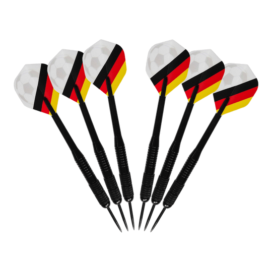 McDart Kick-off Voetbalpakket Das Bild zeigt das McDart Anpfiff Fußball Bundle. Es handelt sich um ein Produkt für Fußball-Fans, das mehrere Artikel umfasst.