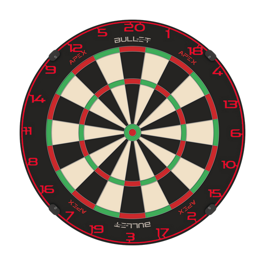 Bullet Dartboard Nummerring Dies ist ein Bild eines Dartboard-Zahlenrings in Rot. Der Dateiname ist BT1000120_Bullet_Dartboard_Zahlenring_Rot_2.
