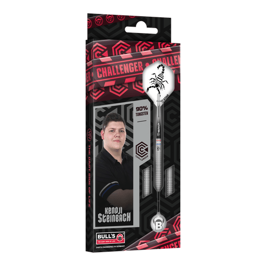 Bulls Challenger Kendji Steinbach Steeldarts - 23g Auf dem Bild sind die Bulls Challenger Kendji Steinbach Steeldarts - 23g zu sehen. Das Produkt ist ideal für ambitionierte Dartspieler.