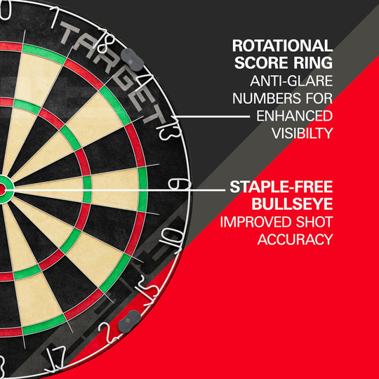 Target Rift stalen dartbordset Abgebildet ist das Target Rift Steeldartboard Set. Das Set enthält eine hochwertige Steeldartscheibe.
