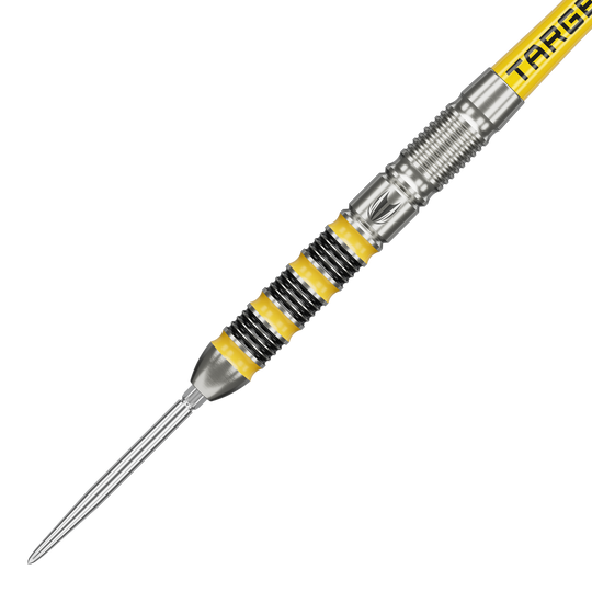 Abgebildet ist Target Buzz 01 Swiss Points Steeldarts. Diese Steeldarts sind für professionelle Dartspieler geeignet.
