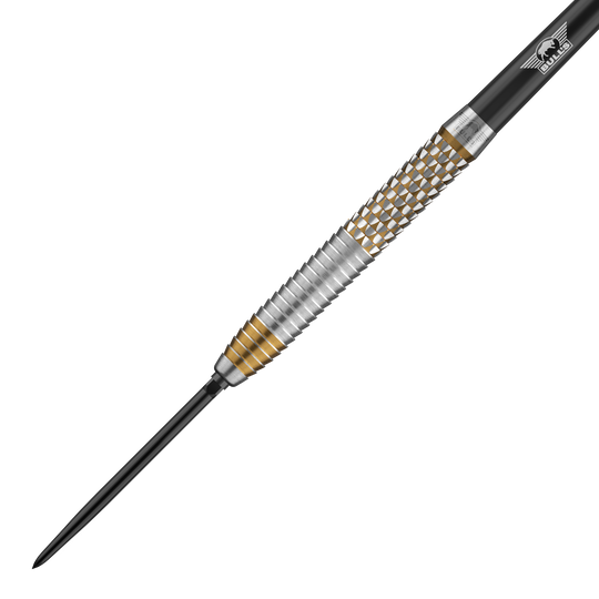 Bulls NL Vintage Shark Convertible Points Stalen Darts Das Bild zeigt die Bulls NL Vintago Shark Convertible Points Steeldarts. Es handelt sich um ein hochwertiges Dartprodukt mit besonderen Spitzen.