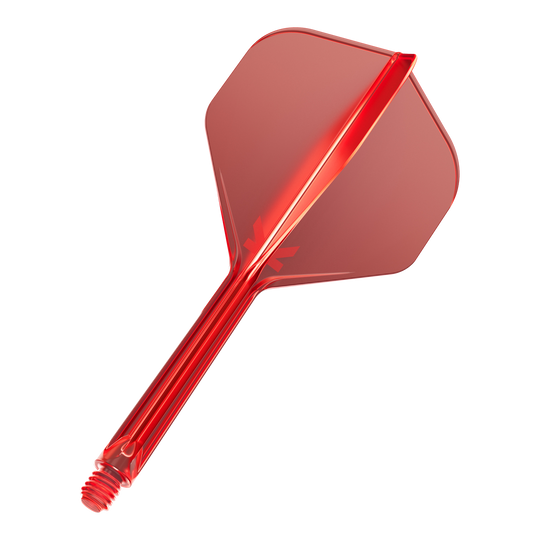 Target K-Flex No2 Standaard Vluchtsysteem - Rood Dies ist ein rotes Dart-Flügel-Set mit einem integrierten Schaft. Es hat ein einfaches, durchsichtiges Design und ist für den Einsatz bei Darts geeignet.