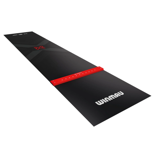 Winmau Blade X PVC dartmat Die Abbildung zeigt die Winmau Blade X PVC Dartmatte. Die Matte ist ein Zubehör für Dartspieler und schützt den Boden beim Spielen.