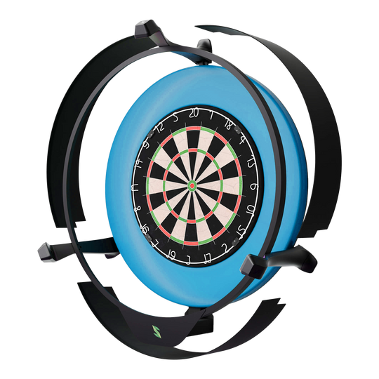 Scolia Home 2 FLEX - Elektronisch autoscoringsysteem met verlichtingsring 2026 Das Bild zeigt das Produkt "Scolia Home 2 FLEX - Electronic Score System mit Beleuchtungsring". Es handelt sich um ein elektronisches Dart-Score-System mit einem runden Beleuchtungsring und moderner Halterung.