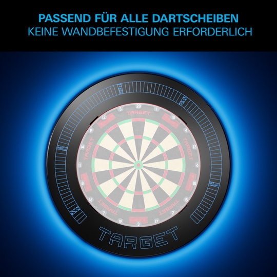 Target Corona Vision Dartboardomlijsting met inkepingen en verlichting Target Corona Vision Dartboardomlijsting met inkepingen en verlichting