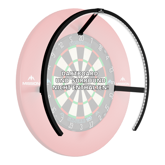 Mission Torus 270 LED Dartbordverlichting - Zwart Gezeigt wird die Mission Torus 270 LED Dartboard Beleuchtung in Schwarz. Das Produkt liefert helles Licht für das Dartboard.