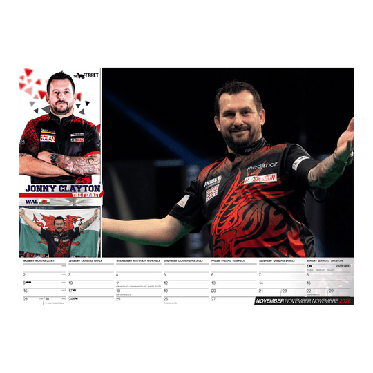 Darts Kalender 2026 Darts Kalender 2026 wird präsentiert. Der Kalender zeigt Motive rund um Darts für das Jahr 2026.