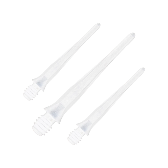 Caliburn 2BA Soft Dart Tips Wit - Verpakking van 50 stuks Abgebildet sind Caliburn 2BA Softdartspitzen in Weiß im 50er Pack. Die Spitzen sind für Softdarts geeignet und in einer Verpackungseinheit dargestellt.