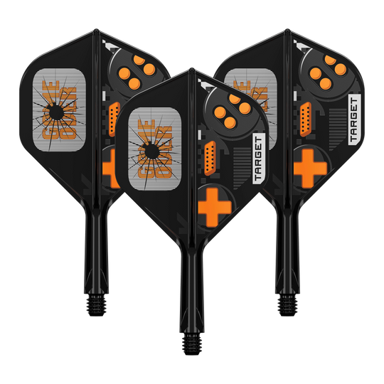 Target K-Flex Game Over No2 standaard flights Target K-Flex GameOver No2 Standard Flights, 19 mm im Set. Die Abbildung zeigt die Flights in einer Verpackungseinheit.