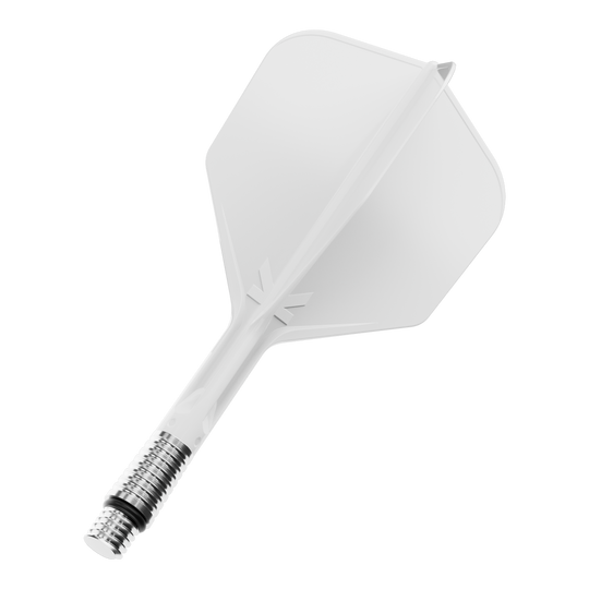 Target K-Shift nr. 6 vluchten - wit Abgebildet ist ein Produkt namens 410541_Target_KShift_No6_Flights_Wei_26mm_1. Es scheint sich um einen einzelnen Dart-Flight zu handeln.